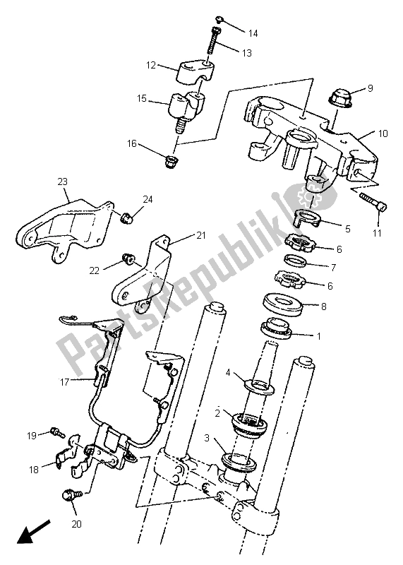 Todas as partes de Direção do Yamaha XJR 1200 1995