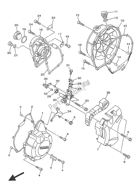 Tutte le parti per il Coperchio Del Carter 1 del Yamaha AJS6 SAP 2016