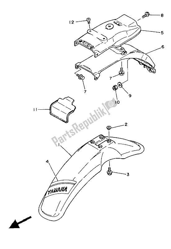 Todas las partes para Defensa de Yamaha XT 350 1986