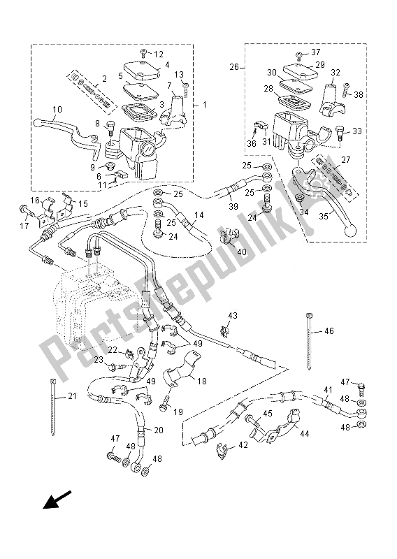 Tutte le parti per il Pompa Freno Anteriore del Yamaha YP 125 RA 2013