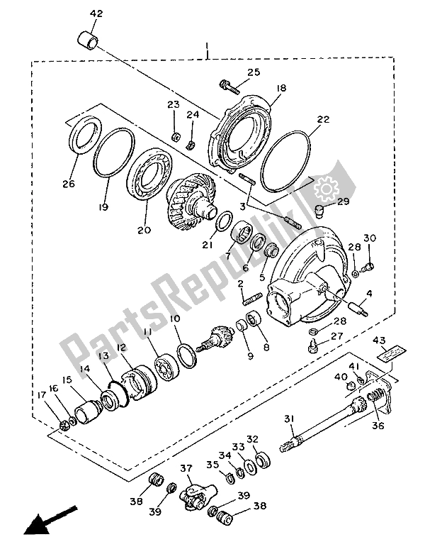 Tutte le parti per il Albero Di Trasmissione del Yamaha XV 1000 SE Virago 1988