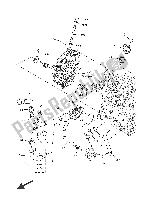 Todas las partes para Bomba De Agua de Yamaha MT-07 A 700 2016