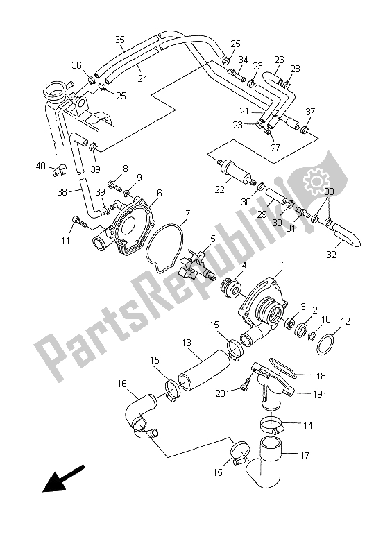 Tutte le parti per il Pompa Dell'acqua del Yamaha YZF R6 600 1999