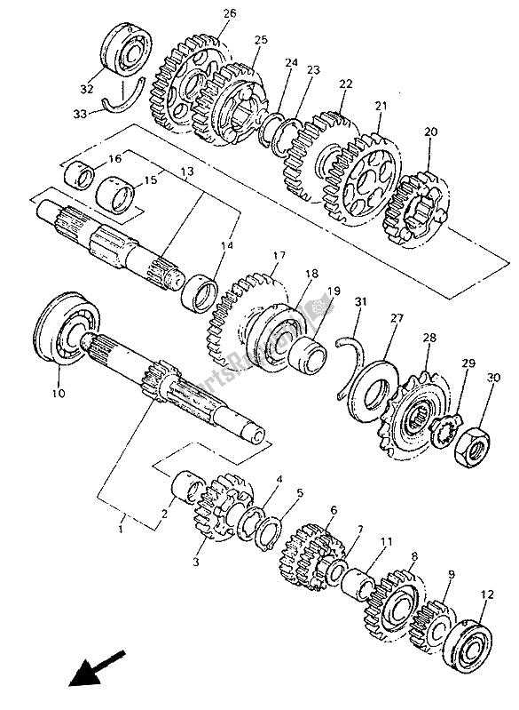 Toutes les pièces pour le Transmission du Yamaha YZF 750R 1993