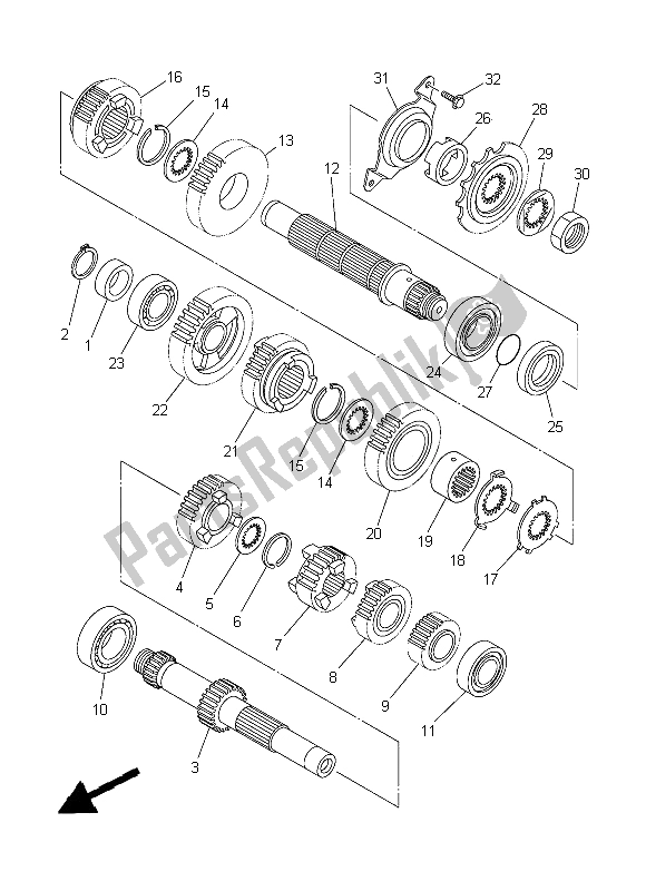 Tutte le parti per il Trasmissione del Yamaha YFZ 450 2008