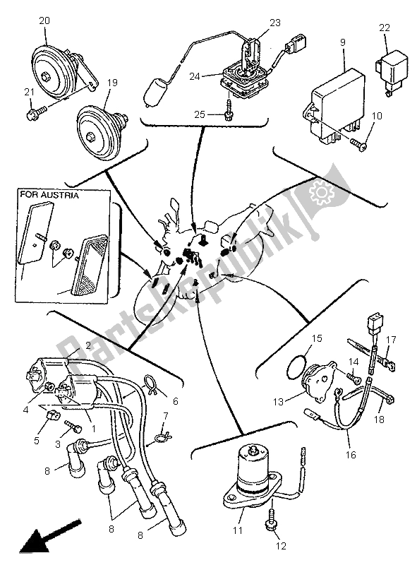 Toutes les pièces pour le électrique 1 du Yamaha XJR 1200 SP 1998