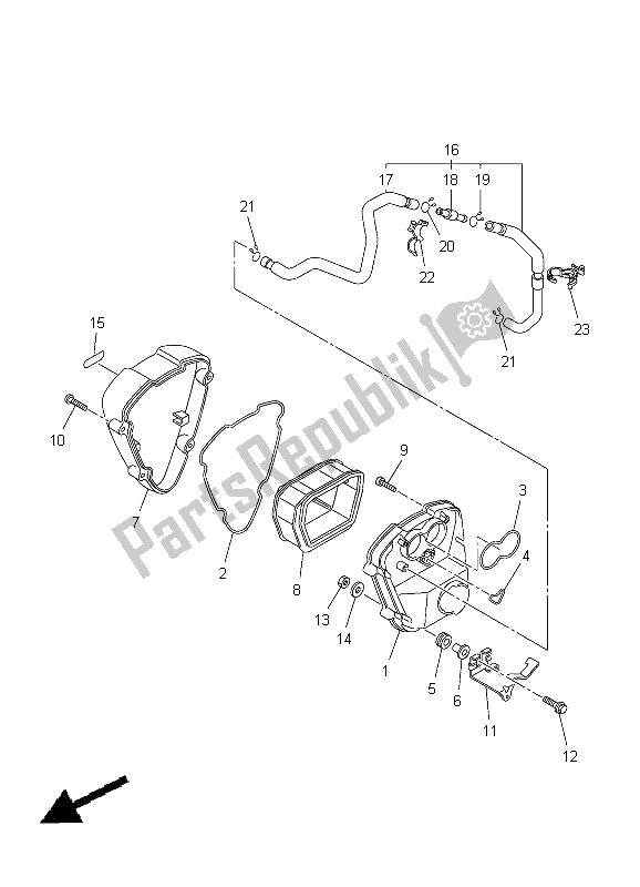 Toutes les pièces pour le Admission 2 du Yamaha XVS 950A 2012
