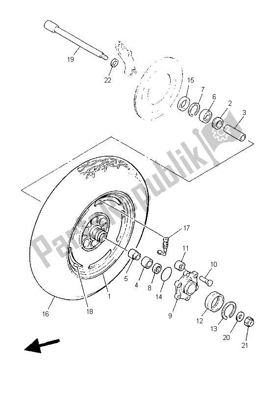 All parts for the Rear Wheel of the Yamaha V MAX 12 1200 1997