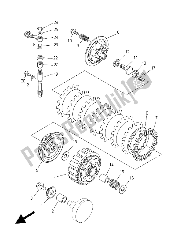 Tutte le parti per il Frizione del Yamaha YZ 125 1997