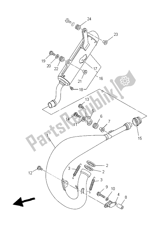 Toutes les pièces pour le échappement du Yamaha YZ 125 2004