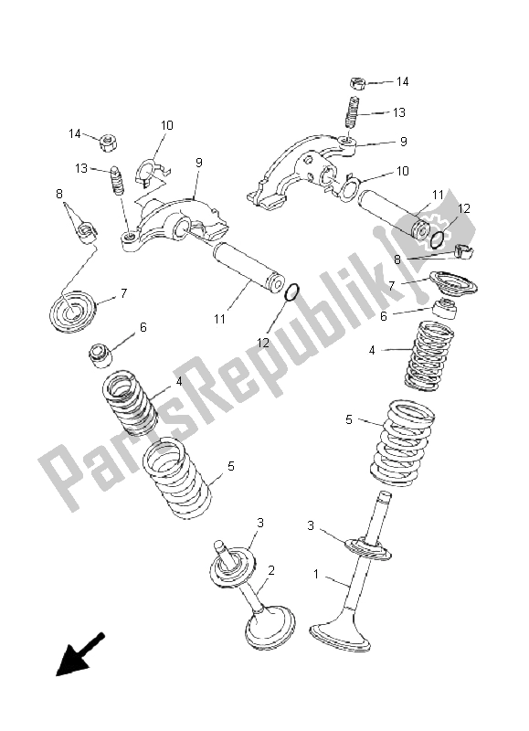 All parts for the Valve of the Yamaha YFM 350X Wolverine 2X4 2009