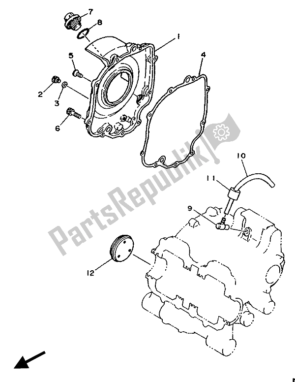 Toutes les pièces pour le Couvercle De Carter 1 du Yamaha TZ 250 1990