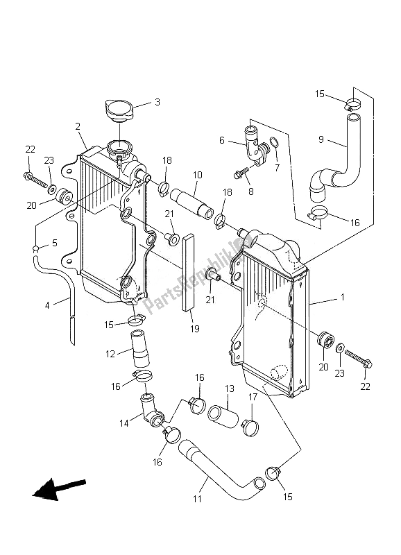 All parts for the Radiator & Hose of the Yamaha YZ 250F 2010