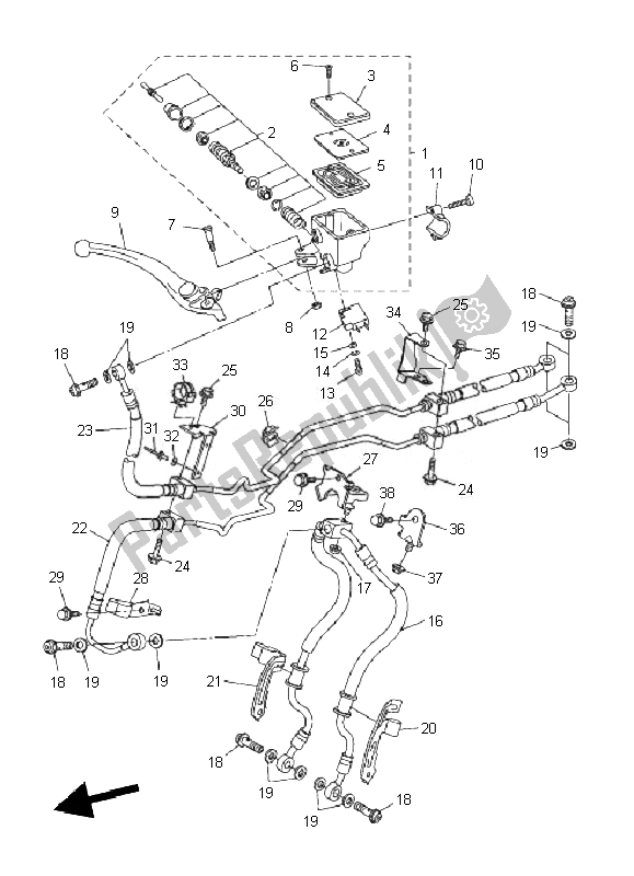 Tutte le parti per il Pompa Freno Anteriore del Yamaha FZ1 SA Fazer 1000 2010