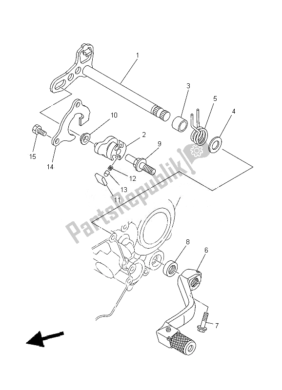 Todas las partes para Eje De Cambio de Yamaha YZ 250 2007