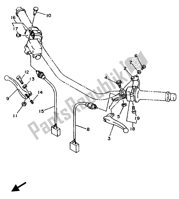 Tutte le parti per il Impugnatura Interruttore E Leva del Yamaha TDR 125 1993