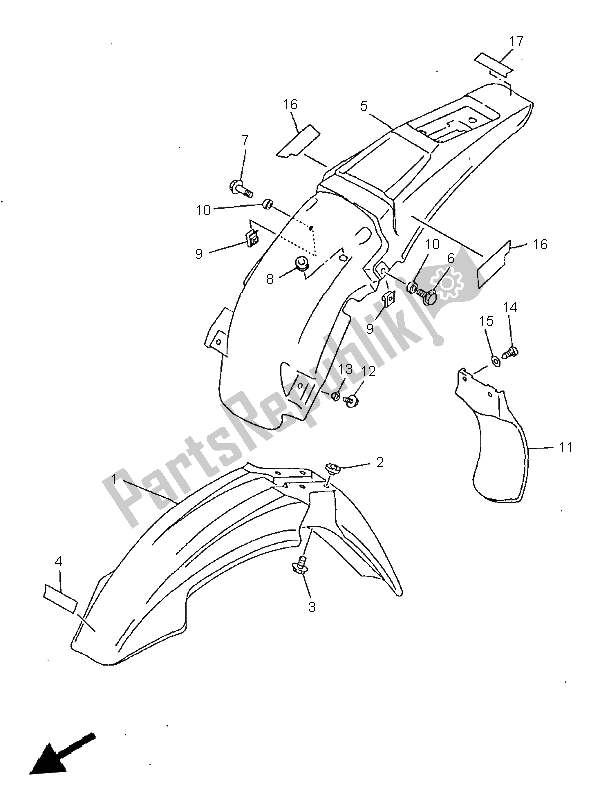 Todas las partes para Defensa de Yamaha WR 400F 1998