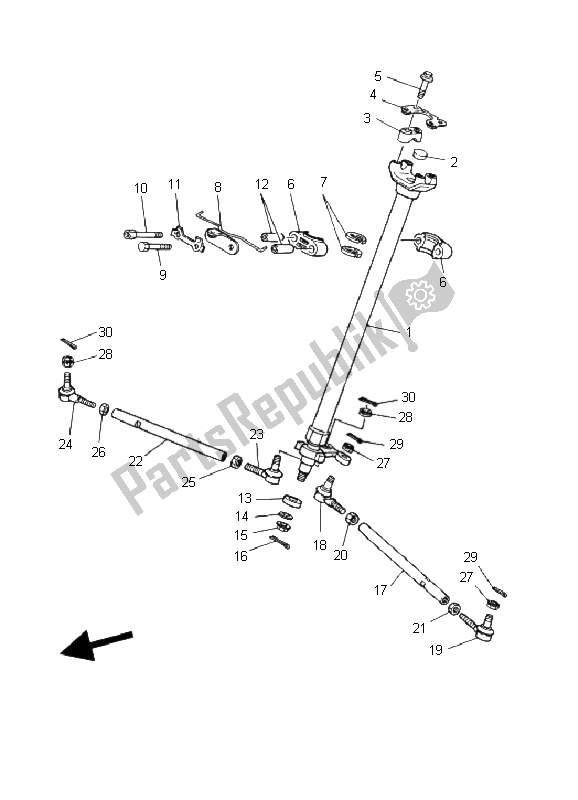 Tutte le parti per il Timone del Yamaha YFZ 350 Banshee 2002