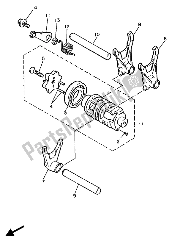 Todas las partes para Cambio De Leva Y Horquilla de Yamaha XT 600E 1990