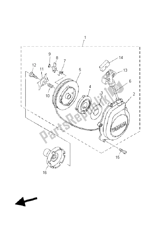 All parts for the Starter of the Yamaha YFM 250 Bear Tracker 2X4 2004