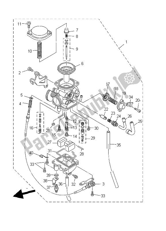 All parts for the Carburetor of the Yamaha TW 125 2002