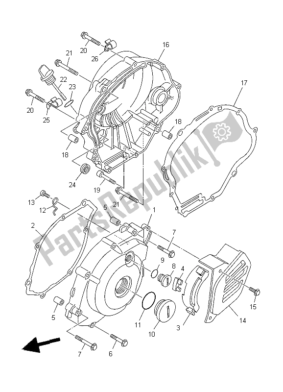 Tutte le parti per il Coperchio Del Carter 1 del Yamaha TT R 125E SW LW 2009