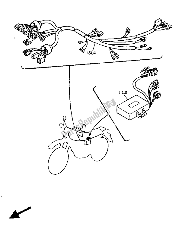 All parts for the Alternate (electrical) of the Yamaha XT 600 1986