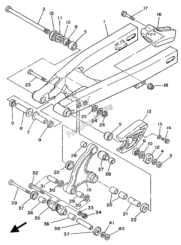 Todas las partes para Brazo Trasero de Yamaha YZ 80 LC 1992