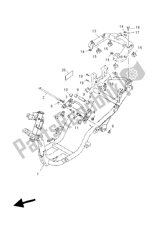 Tutte le parti per il Telaio del Yamaha YN 50F T4 Neos 2011