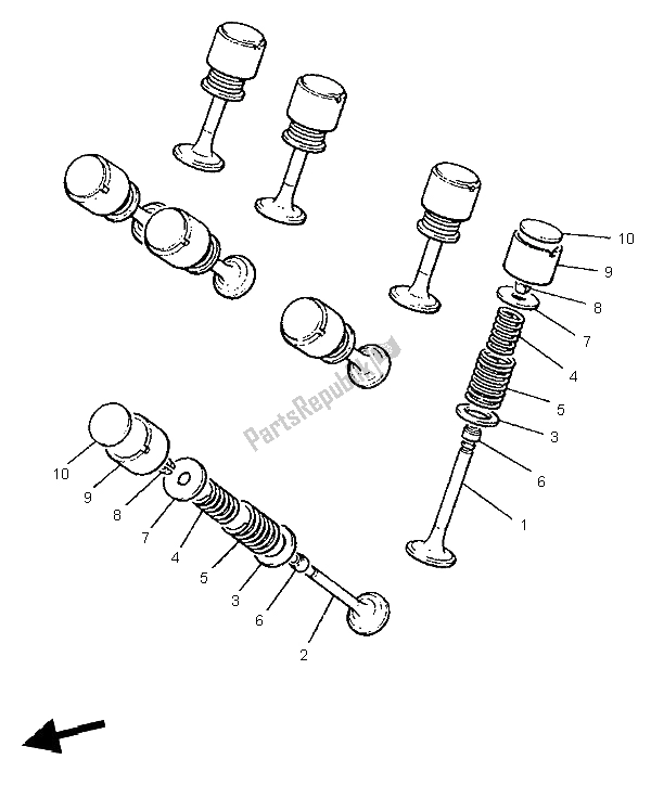 All parts for the Valve of the Yamaha V MAX 12 1200 1997