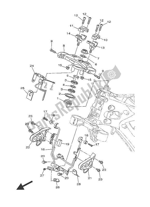 Alle onderdelen voor de Sturen van de Yamaha XSR 900 2016