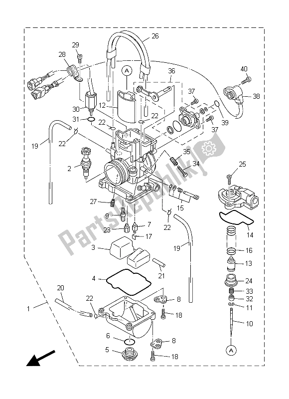 Alle onderdelen voor de Carburator van de Yamaha YZ 250 2015