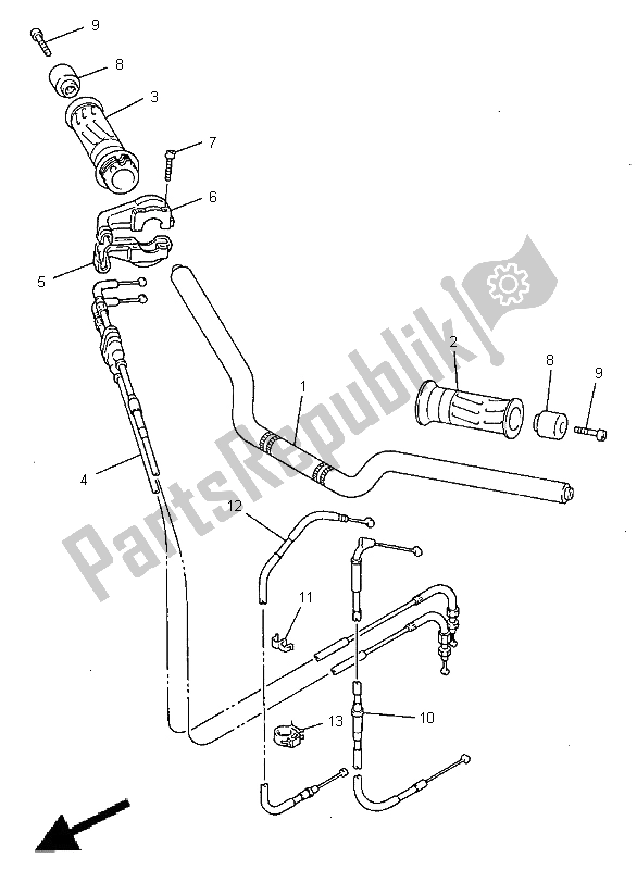 Wszystkie części do Uchwyt Kierownicy I Kabel Yamaha FZS 600 1998