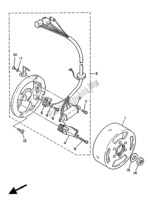 Toutes les pièces pour le Générateur du Yamaha YSR 50 1987