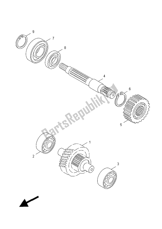 All parts for the Transmission of the Yamaha YN 50F 2012