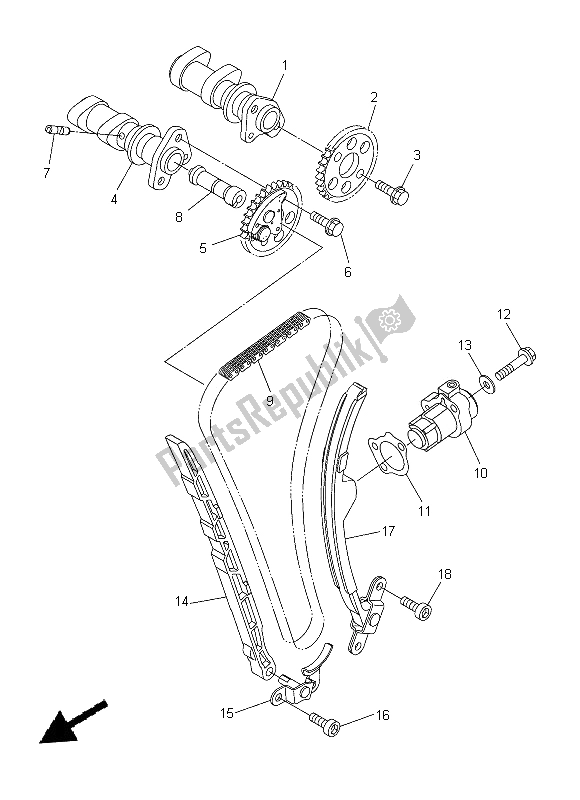 All parts for the Camshaft & Chain of the Yamaha WR 250X 2014