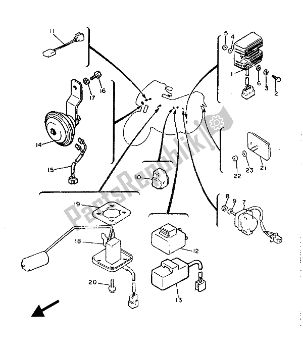 Toutes les pièces pour le électrique 1 du Yamaha XJ 900F 1987