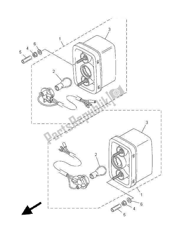 All parts for the Taillight of the Yamaha YXM 700E Yamaha Black 2014