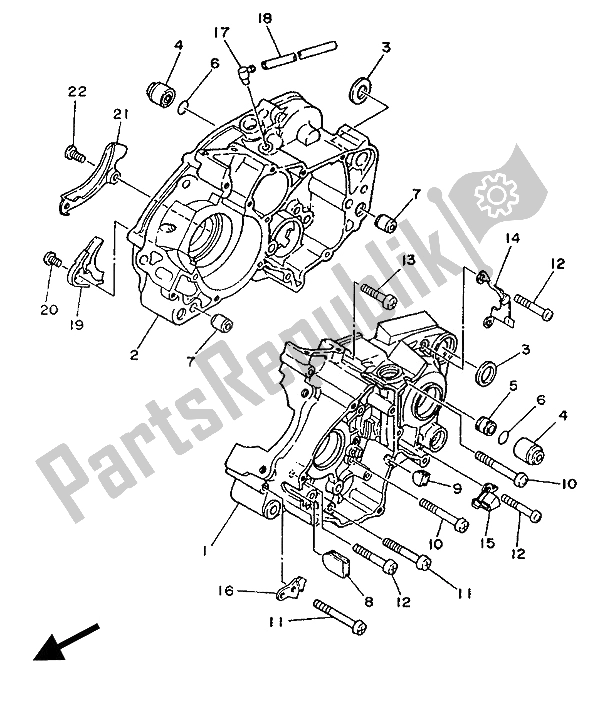 Tutte le parti per il Carter del Yamaha DT 125E 1989