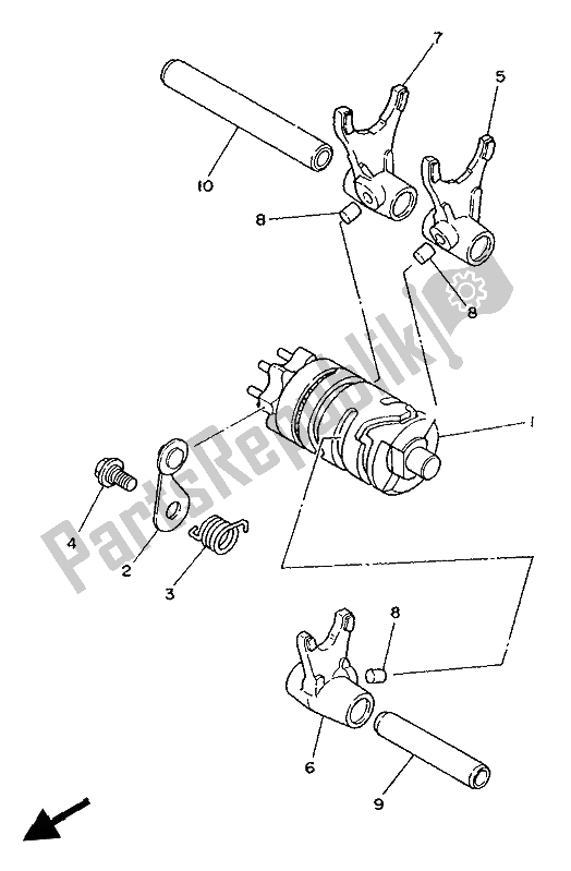 Todas las partes para Cambio De Leva Y Horquilla de Yamaha YZ 80 LC 1991