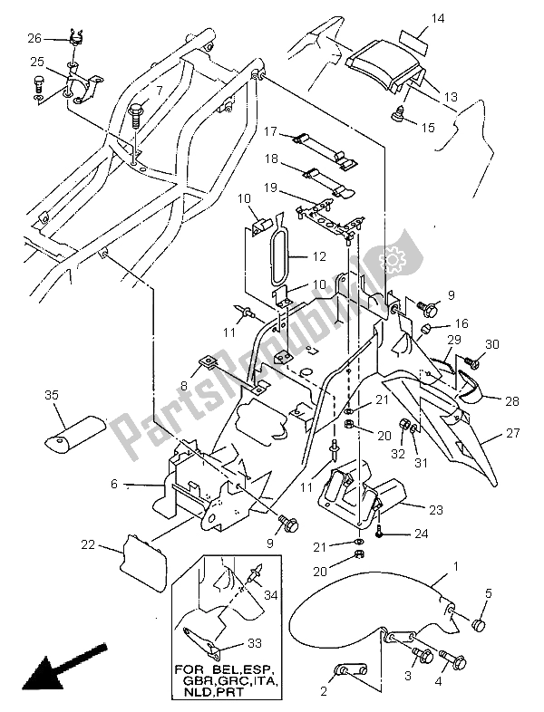 Todas las partes para Defensa de Yamaha TRX 850 1998