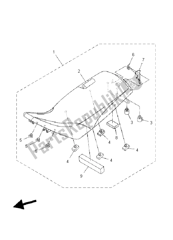 Toutes les pièces pour le Siège du Yamaha YFM 660R 2002