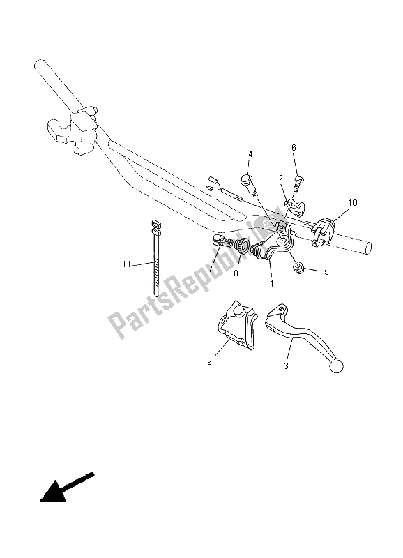 All parts for the Handle Switch & Lever of the Yamaha YZ 125 2000