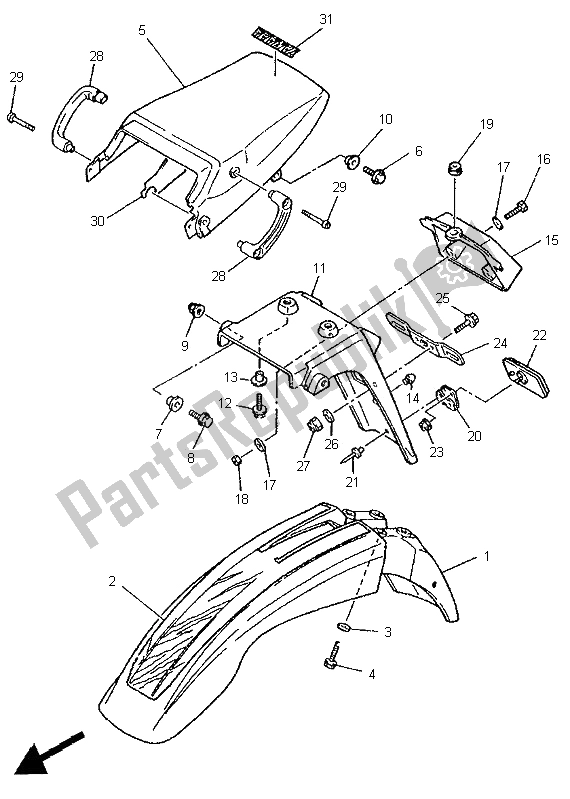 Toutes les pièces pour le Aile du Yamaha XT 600E 1996