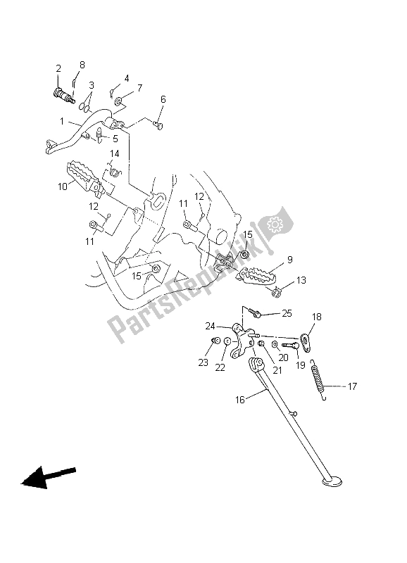 Wszystkie części do Podstawka I Podnó? Ek Yamaha WR 250F 2002