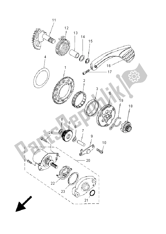 All parts for the Starter of the Yamaha CW 50N 2011