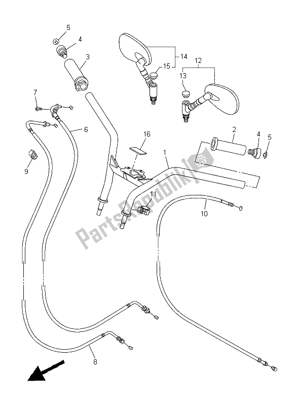 All parts for the Steering Handle & Cable of the Yamaha XVS 1300 CU 2014