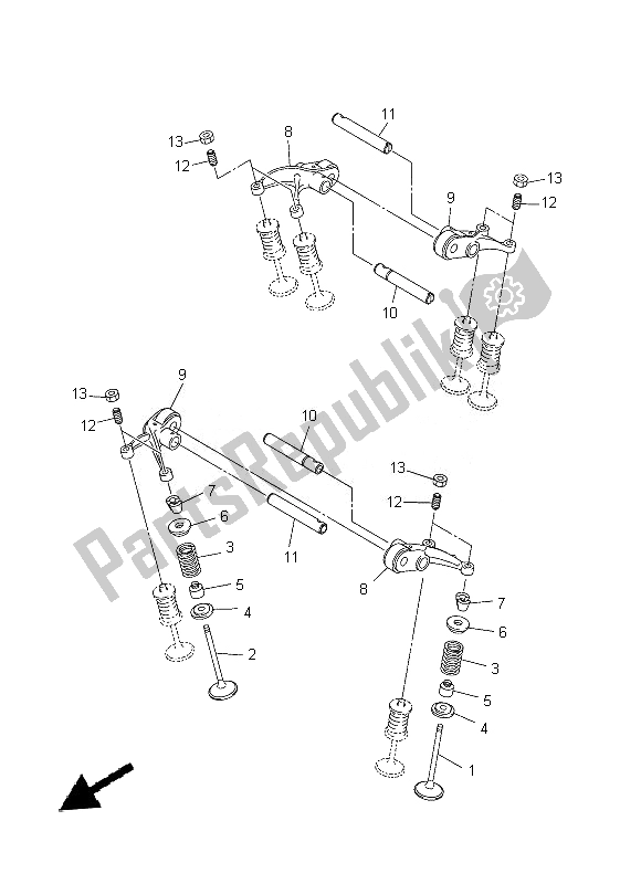 Toutes les pièces pour le Soupape du Yamaha XVS 1300A 2014