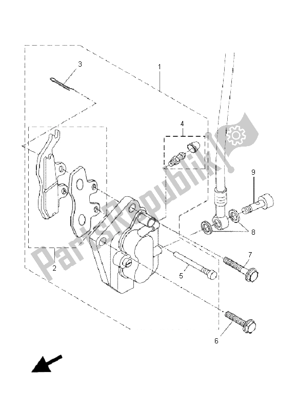 Tutte le parti per il Pinza Freno Anteriore 2 del Yamaha DT 50R SM 2008