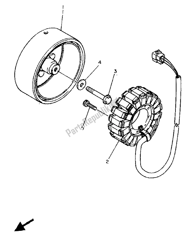 All parts for the Generator of the Yamaha XJ 600S Diversion 1993